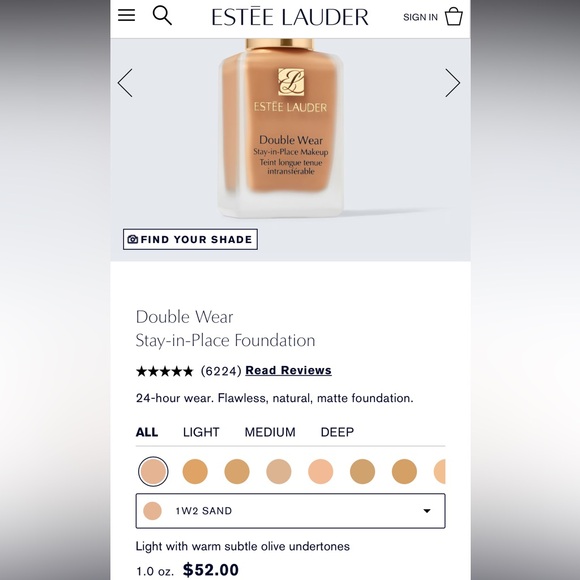 Estee Lauder Double Wear Foundation (1W2 SAND) - Picture 9 of 9